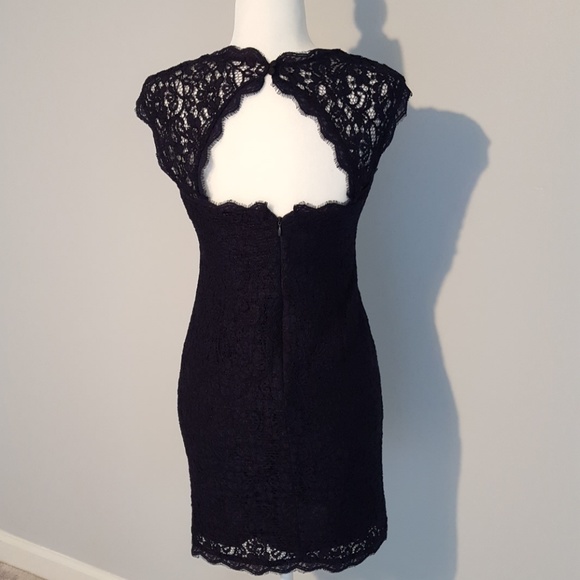 Adrianna Papell Navy Lace Sheath Dress Size 6P - Picture 2 of 7